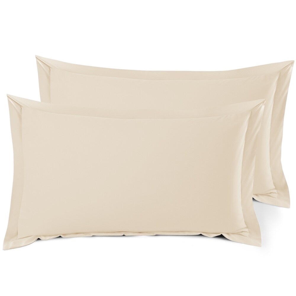 Nestl Soft Microfiber Pillow Shams - Set of 2 - King 20" x 30" - Beige Cream